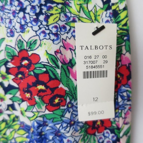 Talbots Perfect Skimmer Floral Capri Pant Size 12 - Picture 10 of 11
